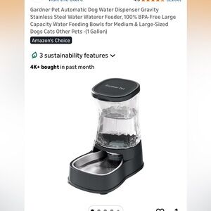 Gardner Pet Automatic Dog Water Dispenser Dark Grey